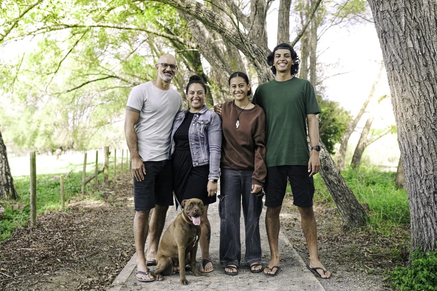 A family spending time together outdoors